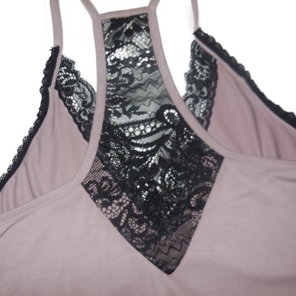 Camisole top raceback NEW spaghetti straps stretchy mauve color cami - Picture 7 of 8
